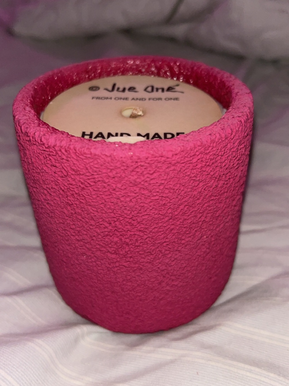 Pink Textured Handmade Candle Holder